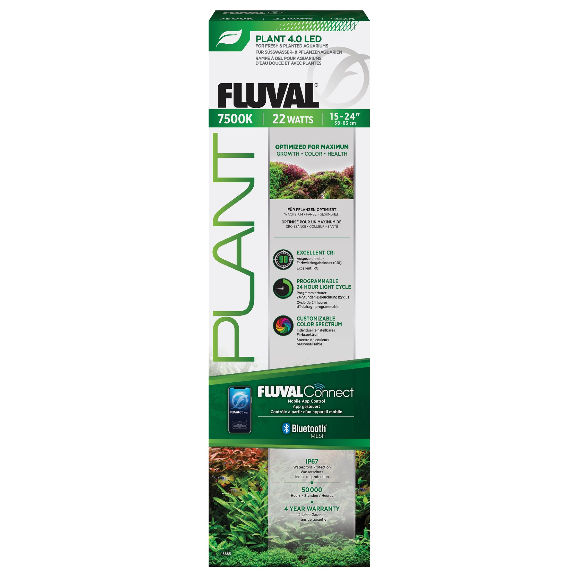Fluval LED Plant 4.0 22W 38cm BT MESH Aquarium Fish Tank Light