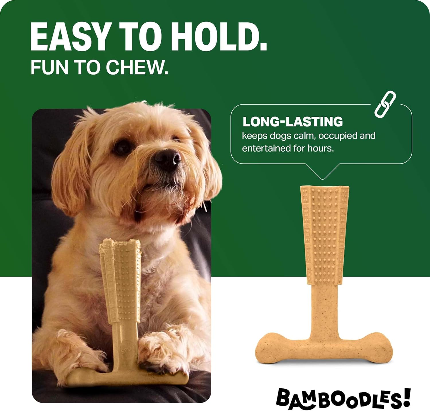 Bamboodles T-Bone Dog Chew Toy – Large Beef Flavour Durable Chew