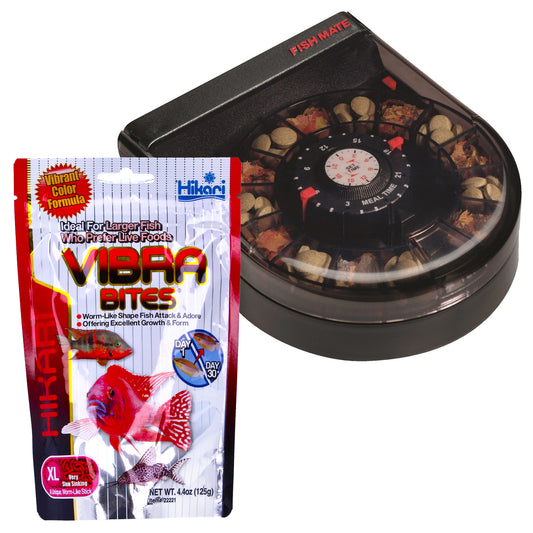 Fish Mate F14 Feeder & Vibra Bites XL 125g Bundle