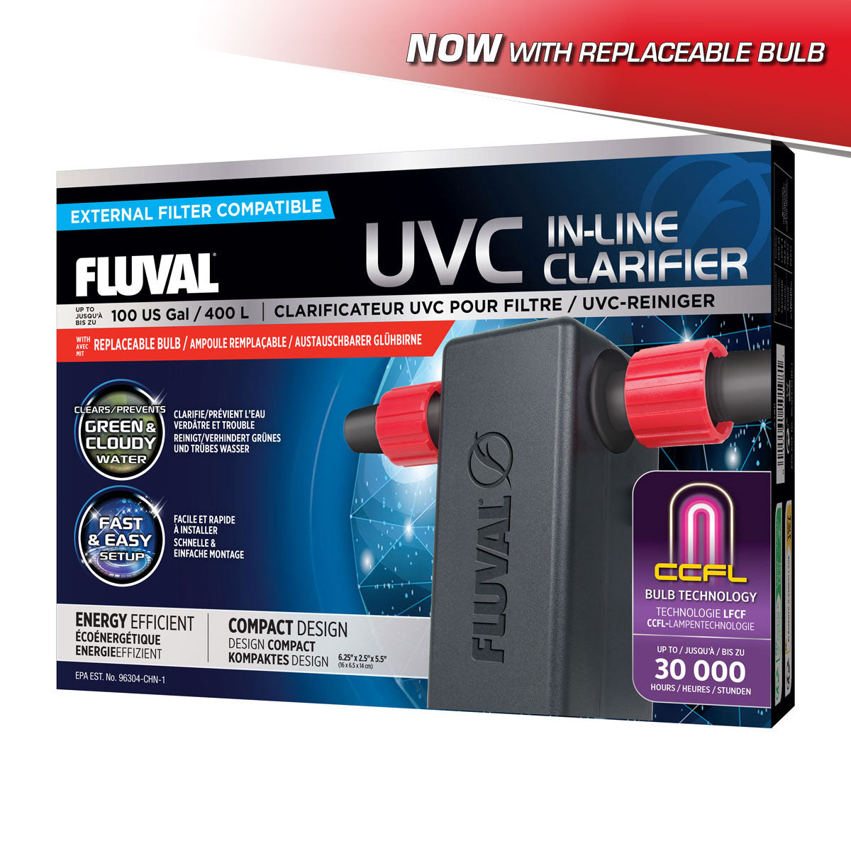 Fluval In-Line 3W UVC Clarifier 2024