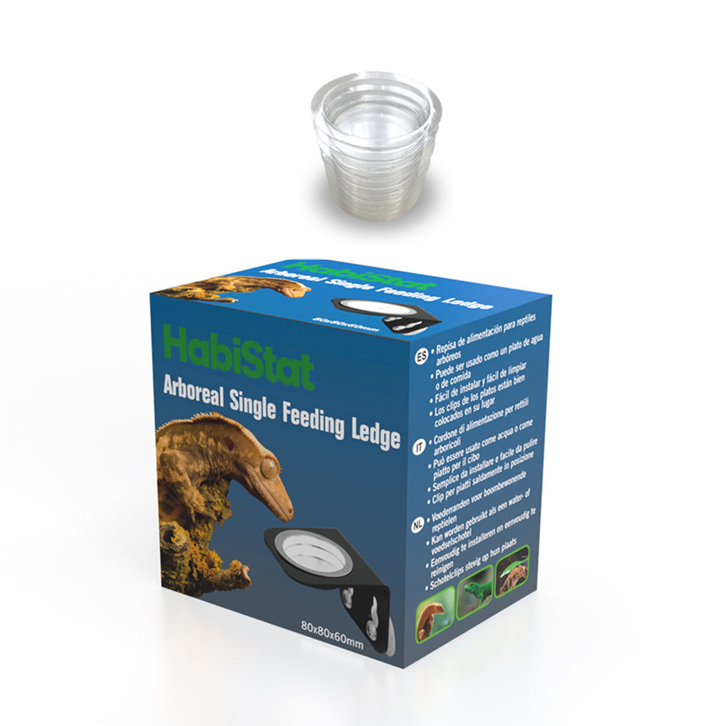 HabiStat Single Double Arboreal Gecko Feeding Ledges With Feeding Dishes