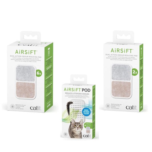 Catit AiRSiFT Dual Action Filtration Pads & Pod 2Pk and 6Pk