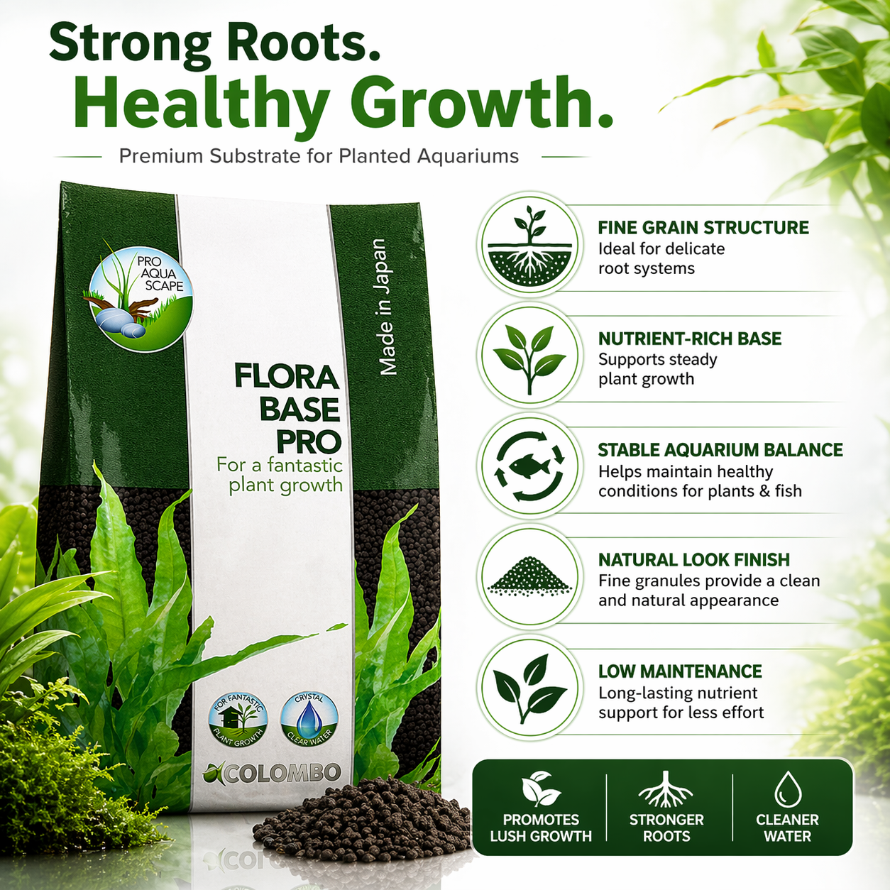 Colombo Flora Base Pro Fine Aquarium Plant Substrate Nutrient Rich Soil 2.5/5/10