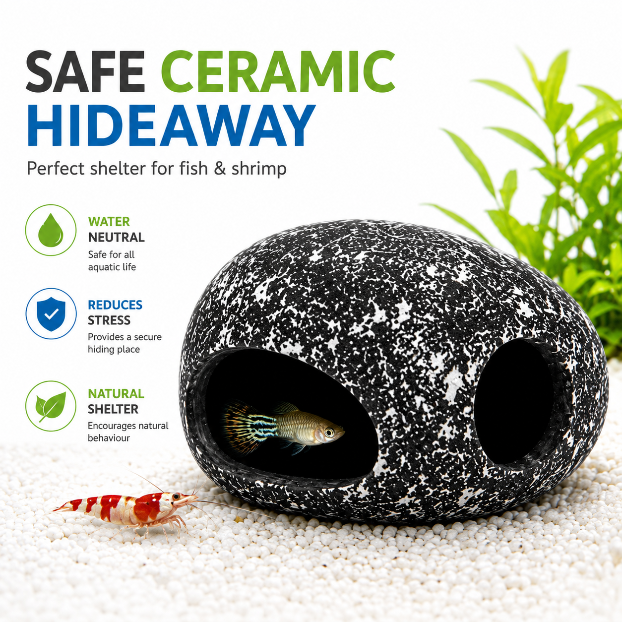 Superfish Ceramic Caves Shrimp Fish Fry Hides Aquarium Tank Decoration