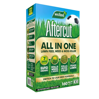 Aftercut All in One Lawn Feed, Weed and Mosskiller 160m2 Box x 5