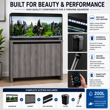 Fluval Roma 200 BT LED Aquarium & Cabinet