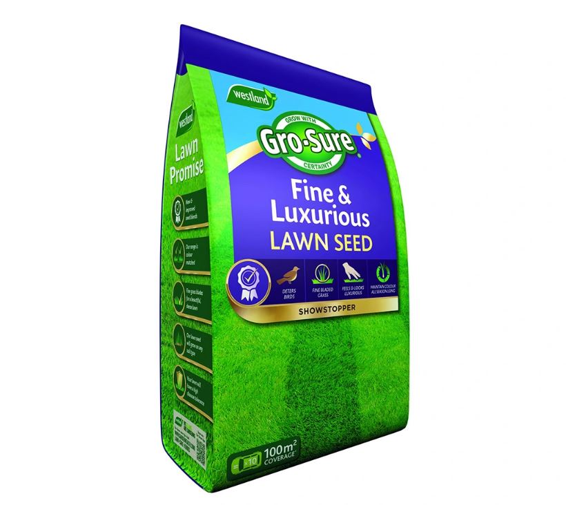 Gro-Sure Fine & Luxurious Lawn Seed 3kg 100m2 Grass Seed Split Damaged Bag