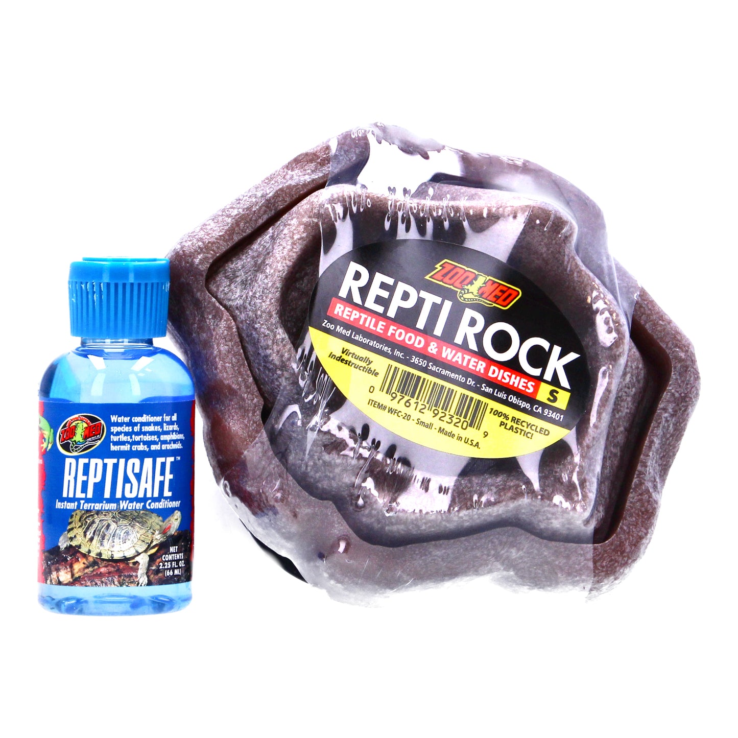 Repti Rock Food Dish + Reptisafe Water Conditioner Kit