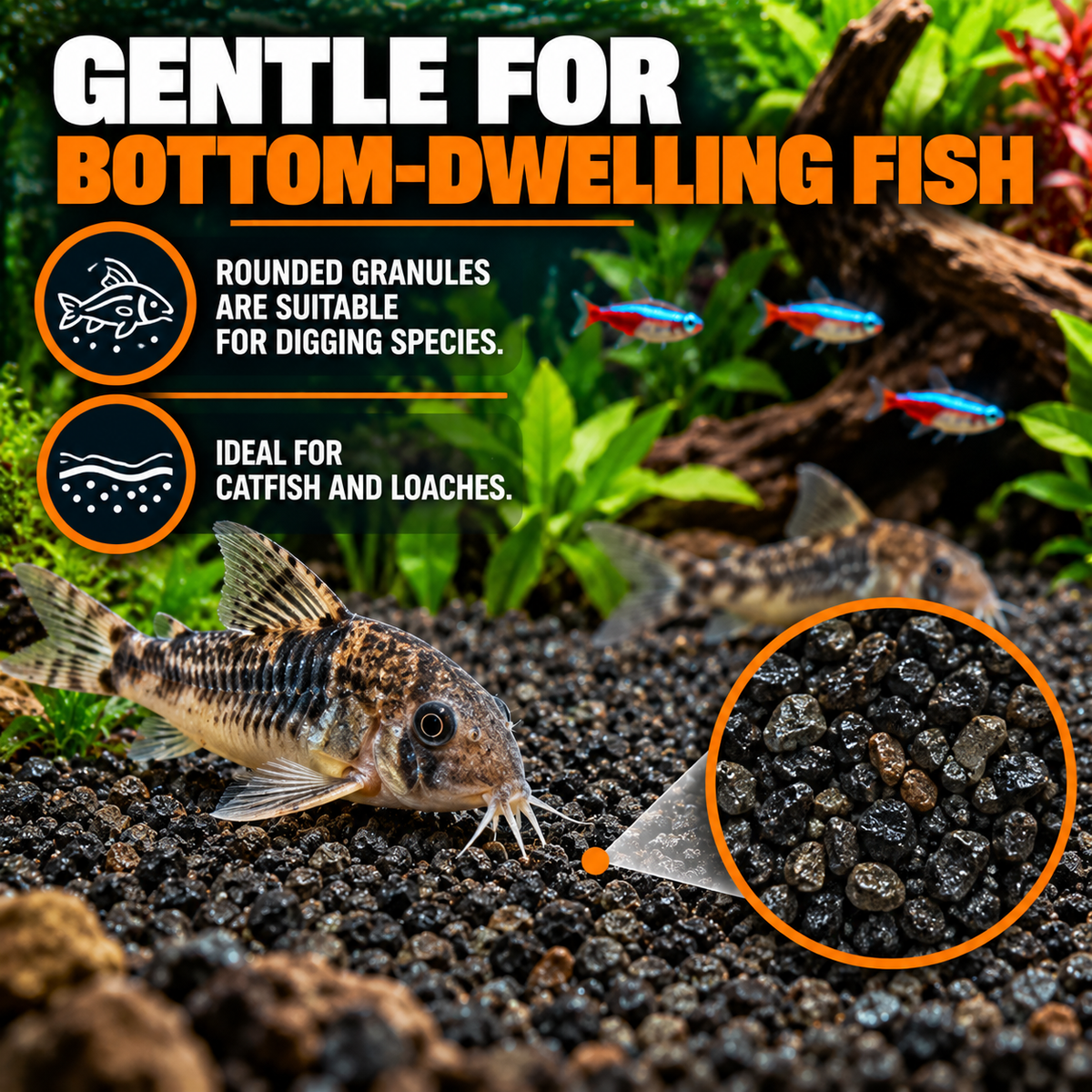 JBL Manado Dark Aquarium Gravel Substrate Planted Fish Tank Aquascaping Decor
