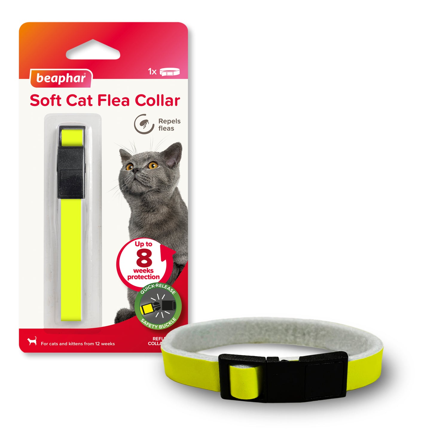 Beaphar Cat Flea Reflective Yellow Collar