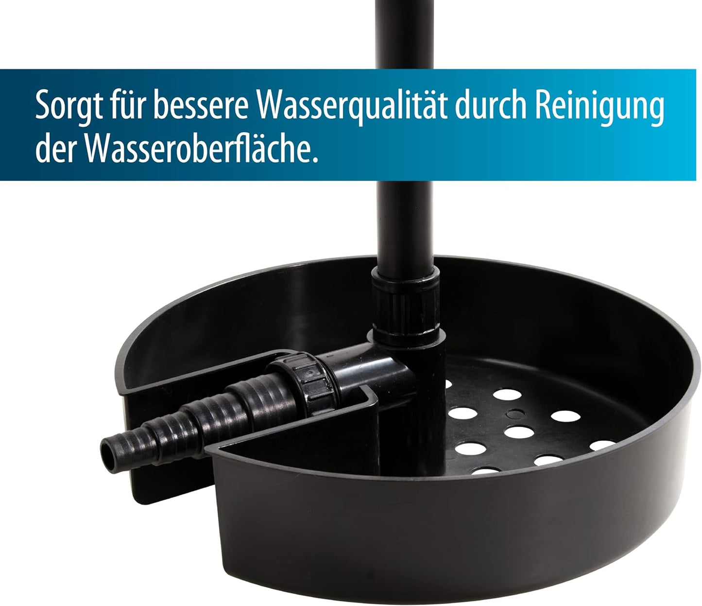 AquaForte Standing Floating Pond Skimmer Black 30 x 35 x 34 cm