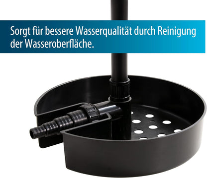 AquaForte Standing Floating Pond Skimmer Black 30 x 35 x 34 cm