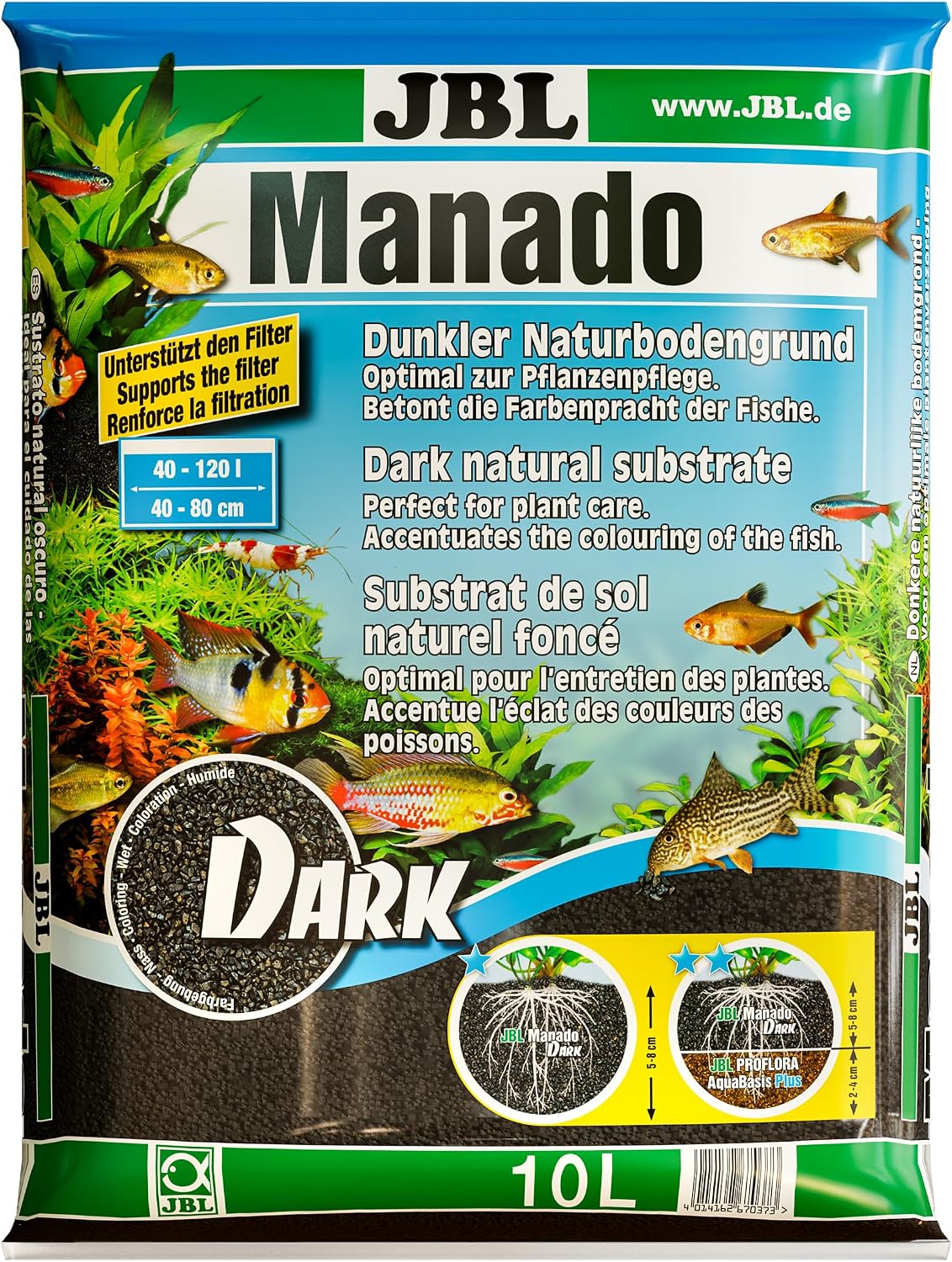 JBL Manado Dark Aquarium Gravel Substrate Planted Fish Tank Aquascaping Decor