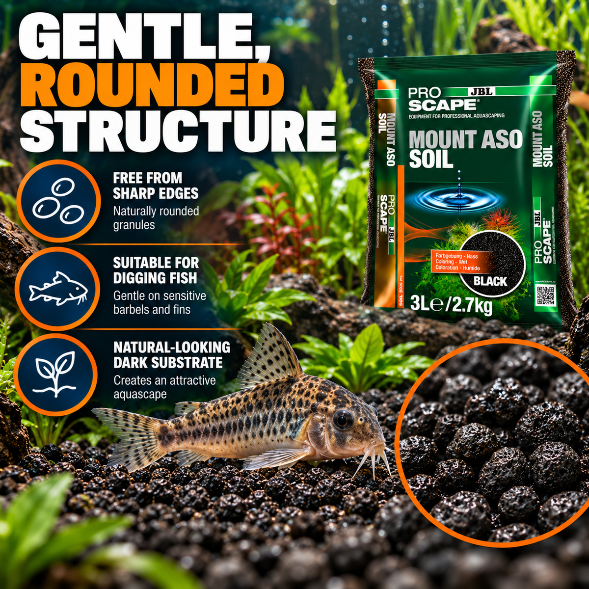 JBL ProScape Black Volcanic Aquarium Soil Substrate Planted Tank