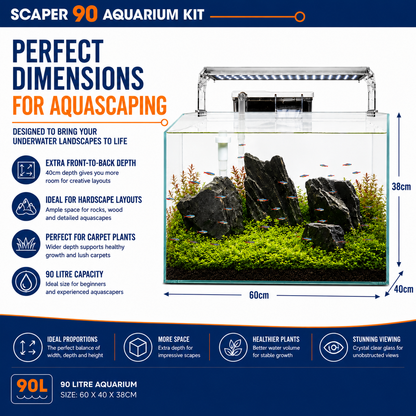 Superfish Scaper 90L Crystal Clear Aquascape Aquarium