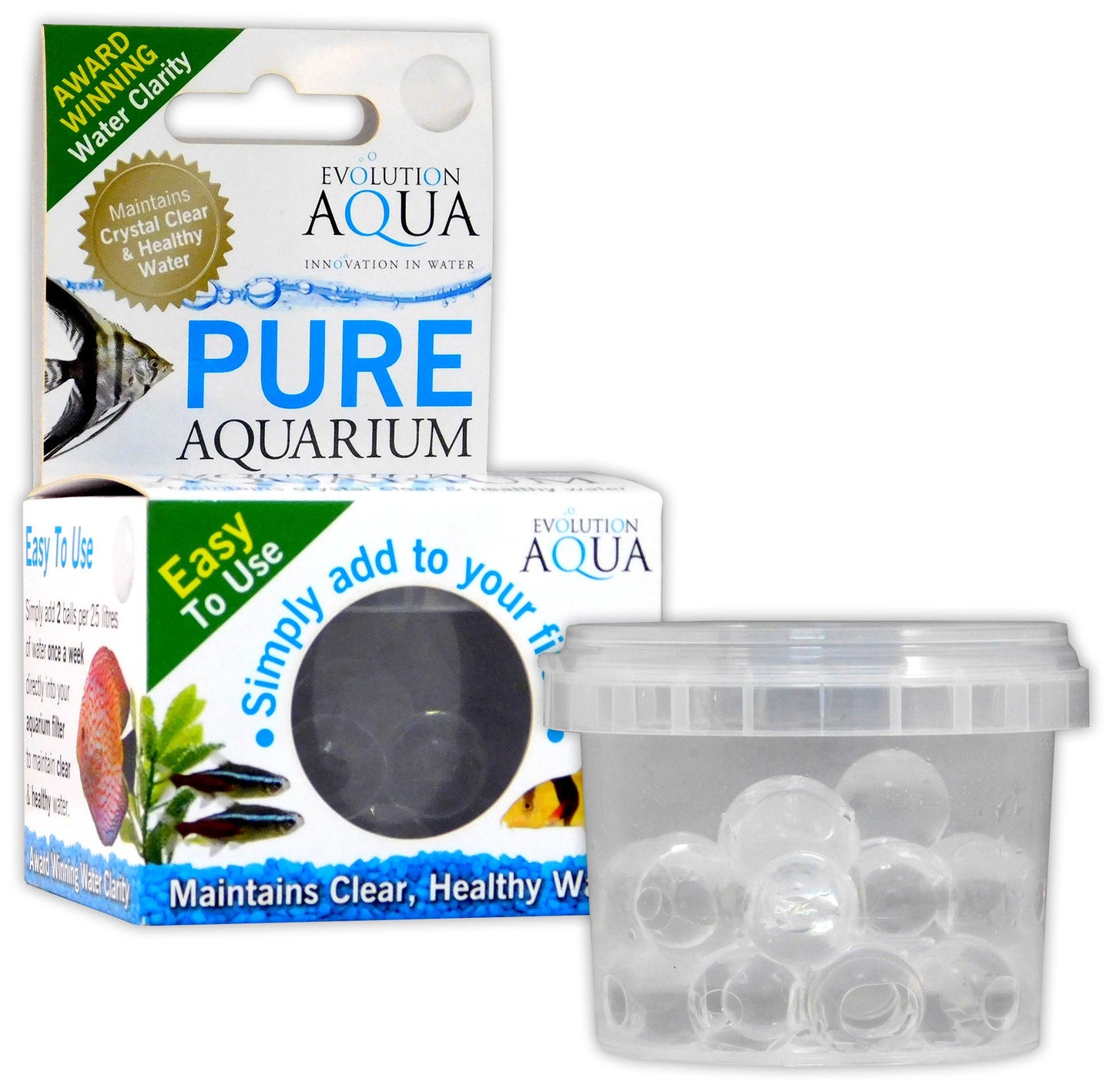 Evolution Aqua Pure Aquarium Balls 25 Clear Water Filter Fish Tank Treatment