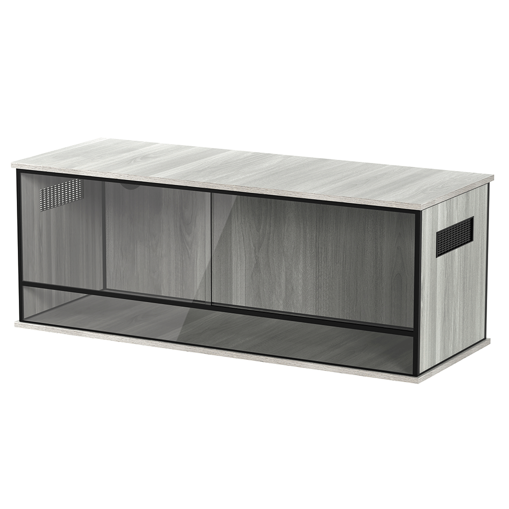 ProRep 4 x 1.5 x 1.5 ft Reptile Vivarium with Glass Doors & Vents – Oak, Grey or Black	