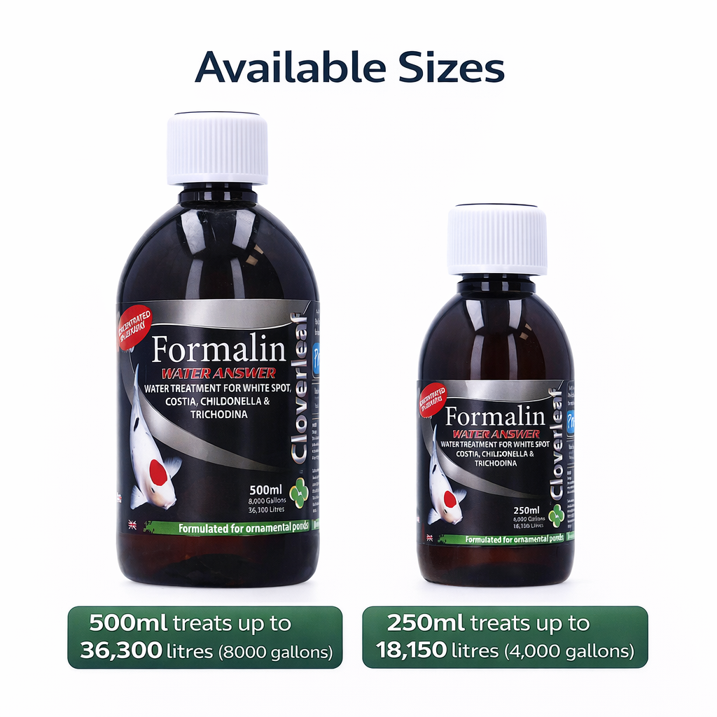 Cloverleaf Formalin Water Answer Koi Pond Water Treatment 250ml & 500ml