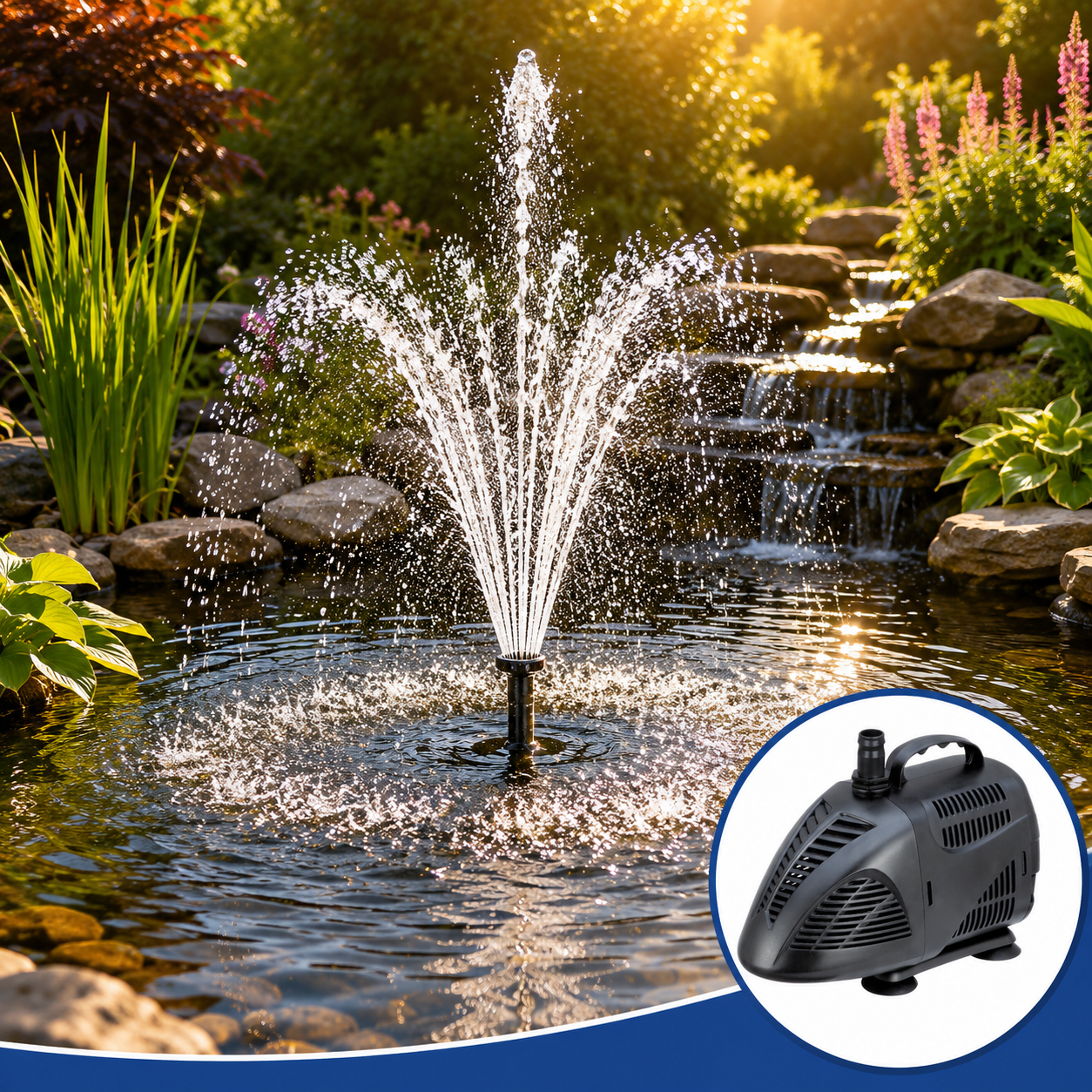 Bermuda 1000 Fountain Waterfall Pond Pump 1000 LPH Water Pump