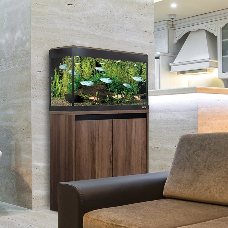 Roma 90 Walnut Aquarium & Cabinet, Bluetooth LED Lighting