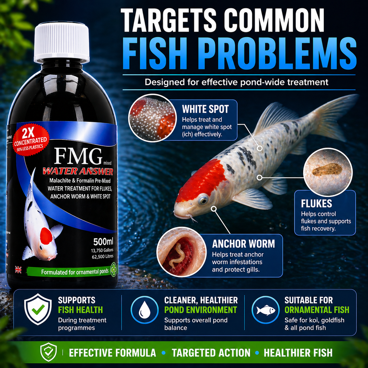Cloverleaf FMG Water Answer Pond Water Treatment 250ml & 500ml