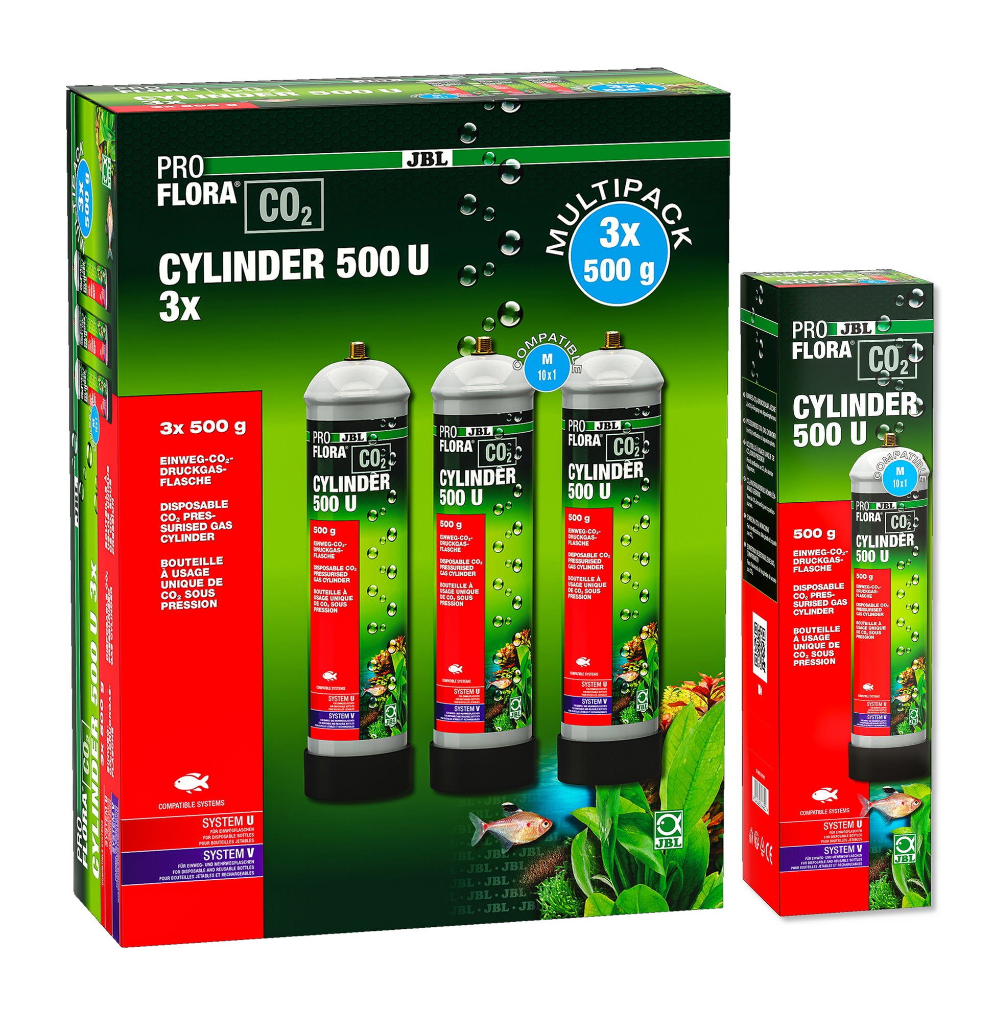 JBL ProFlora Disposable Planted Aquarium Fish Tank Plants CO2 Cylinders 500g