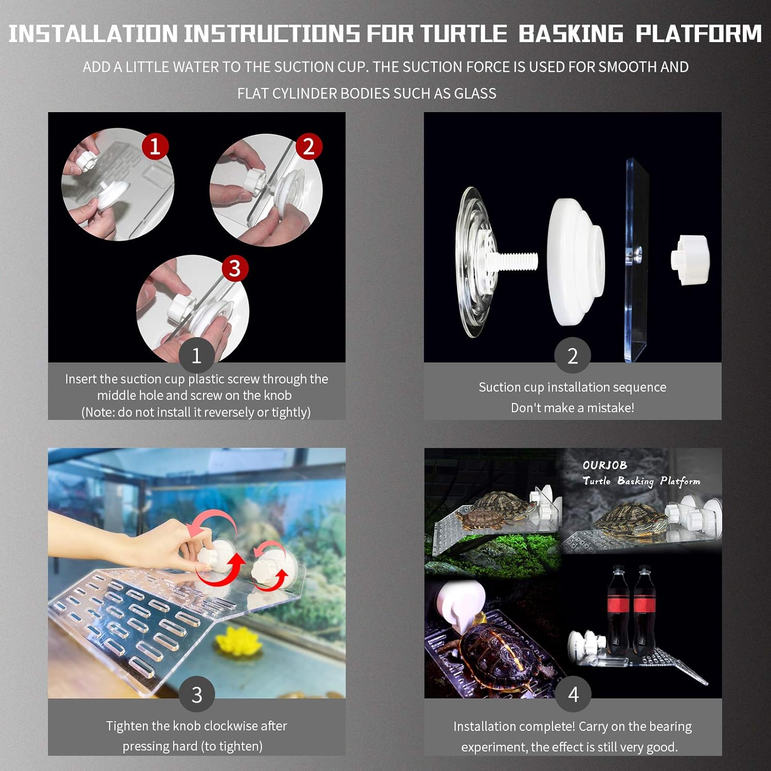 GigaClimb Reptile Hanging Acrylic Turtle Climb Platform 