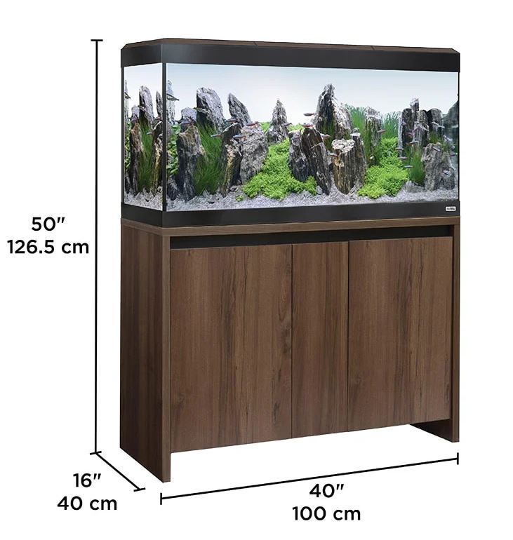 Roma 200 Walnut Aquarium & Cabinet, Bluetooth LED Lighting