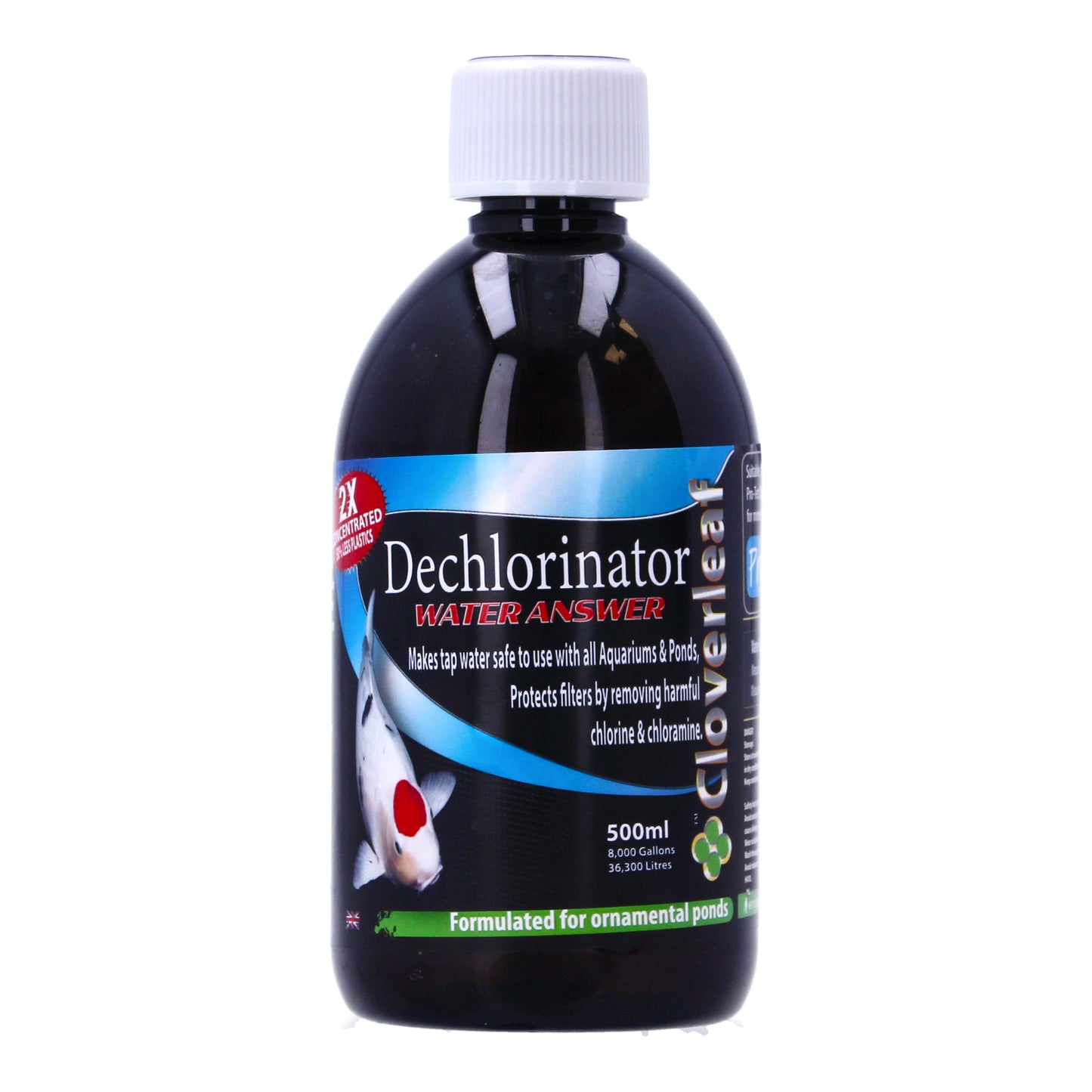 Cloverleaf Dechlorinator Water Answer Pond Treatment Tap Safe 250ml & 500ml