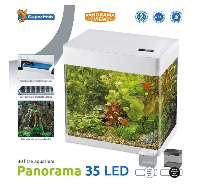 Superfish Panorama 35 White Aquarium 30L