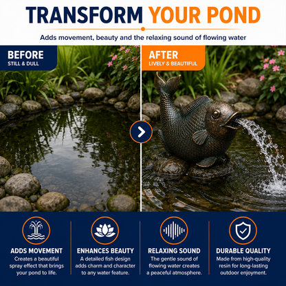 Bermuda Spitter Pond Ornaments Fish Water Feature Ornament Decor