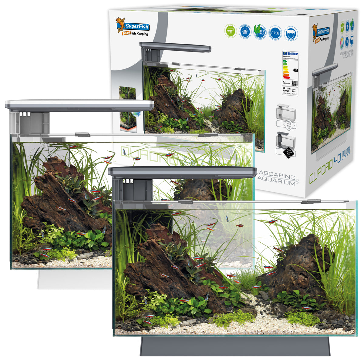 Superfish Quadro 40 Multi-Colour LED Aquarium | from Aquacadabra