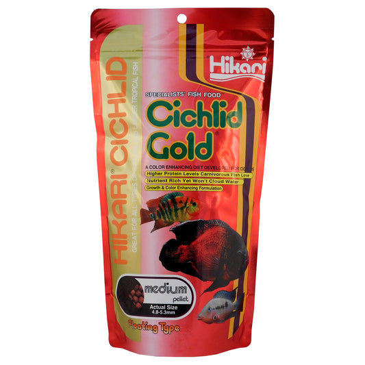 Hikari Cichlid Gold Medium 250g Floating Fish Food Colour Enhancing Pellets
