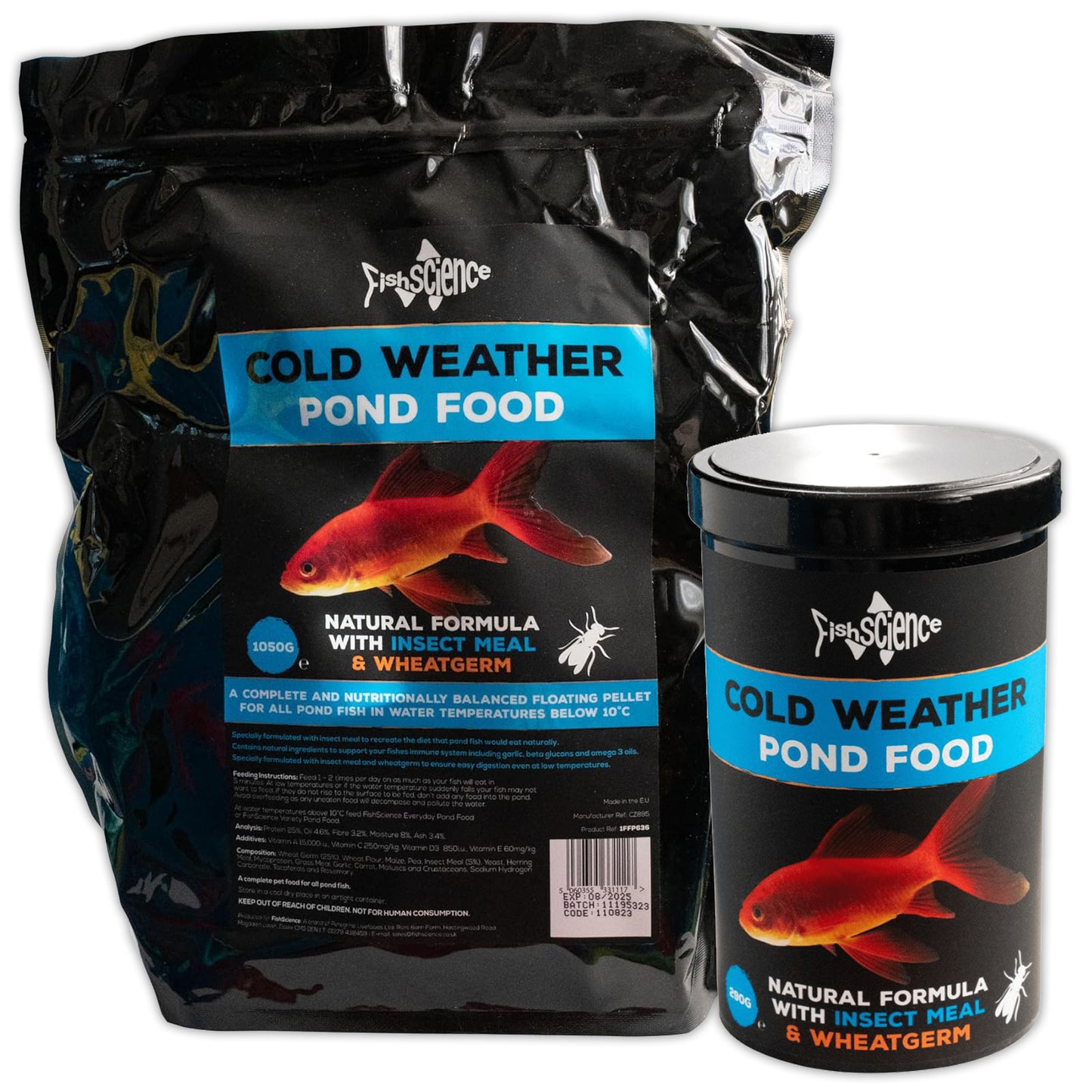 Fish Science Cold weather Pond Food Natural Formula Wheatgerm Insect 290g 1050g