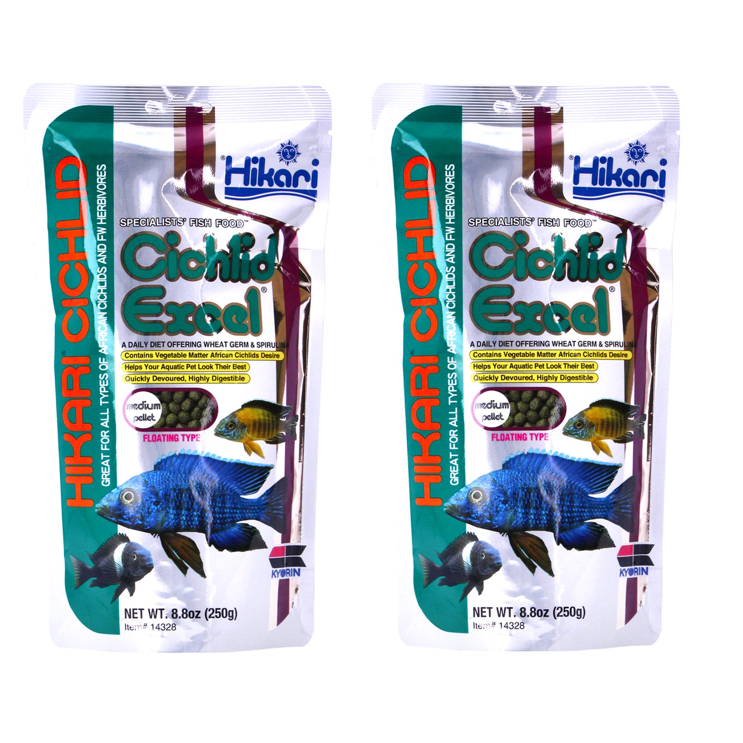 Hikari Cichlid Excel Medium pellet 250g x 2