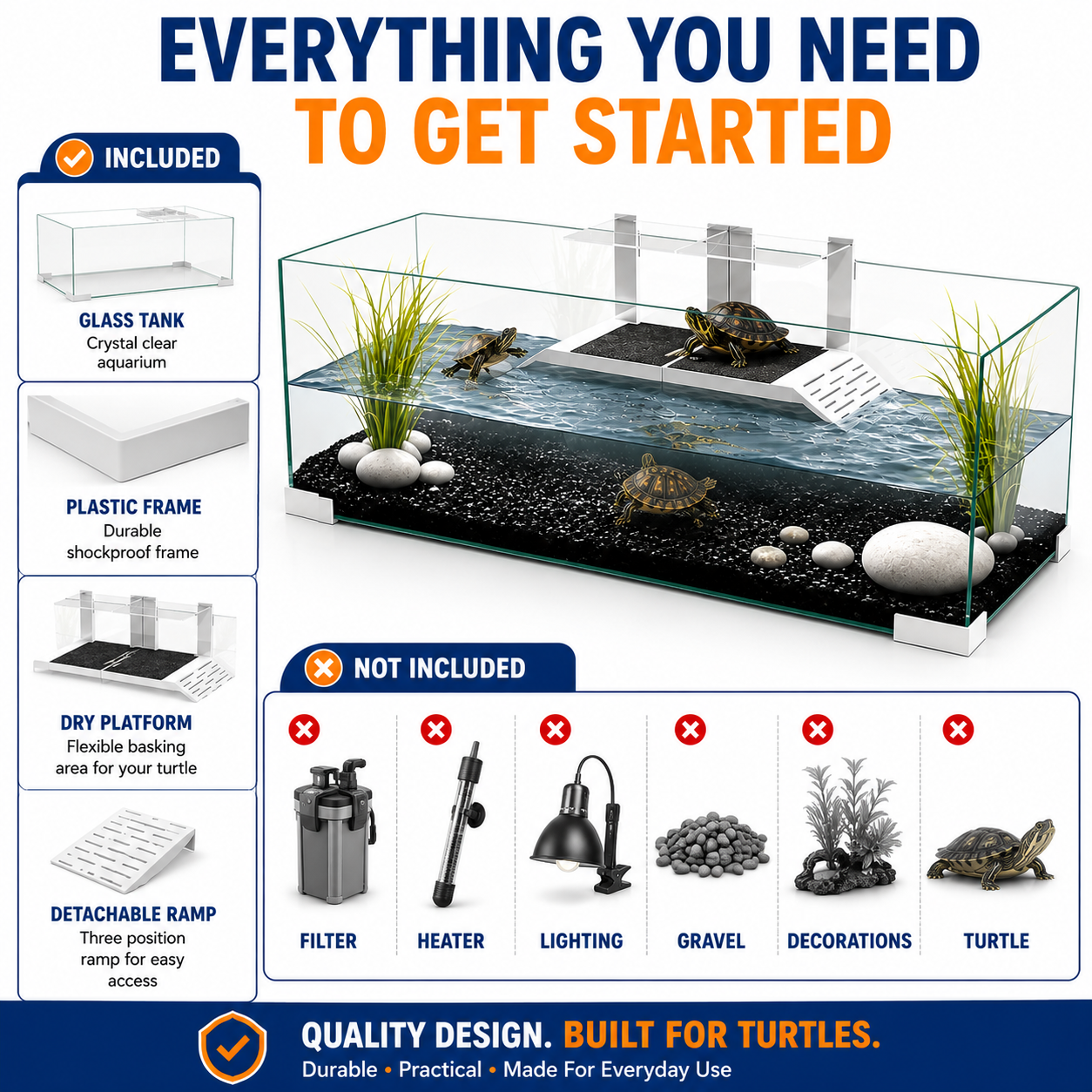 Ciano Tartarium 80 Turtle Tank with Adjustable Ramp