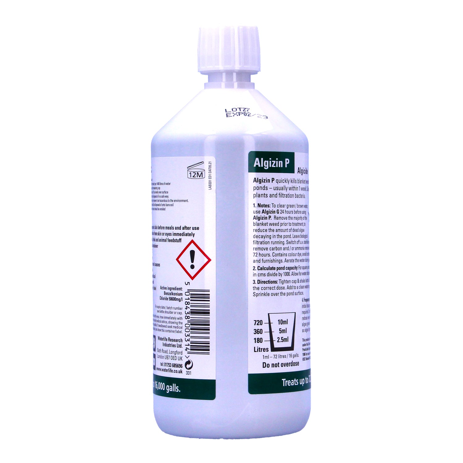 Waterlife Algizin P Pond Blanketweed Control Treatment Green String Thread Algae