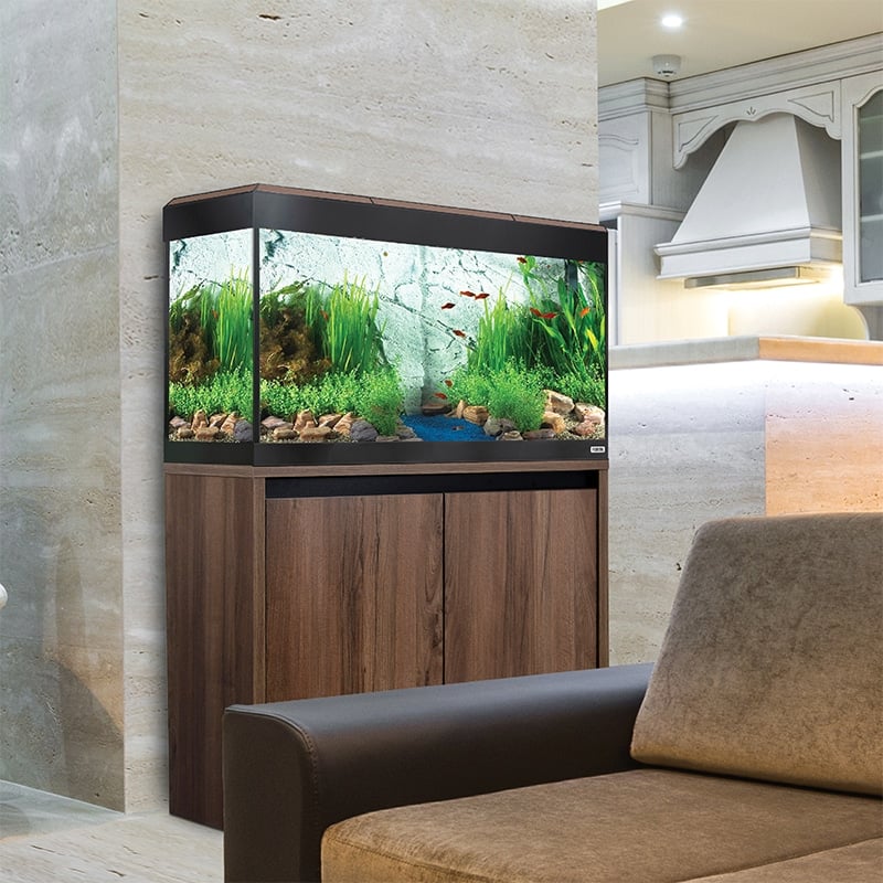 Roma 125 Walnut Aquarium & Cabinet, Bluetooth LED Lighting