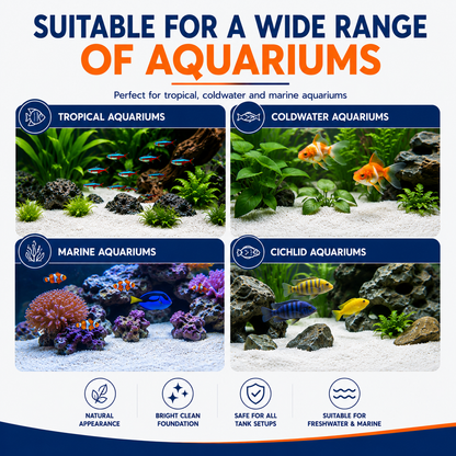 White Silica Aquarium Sand 25kg - Fish & Pond Safe