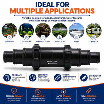 Inline Non-Return Valve & 50mm Hosetails