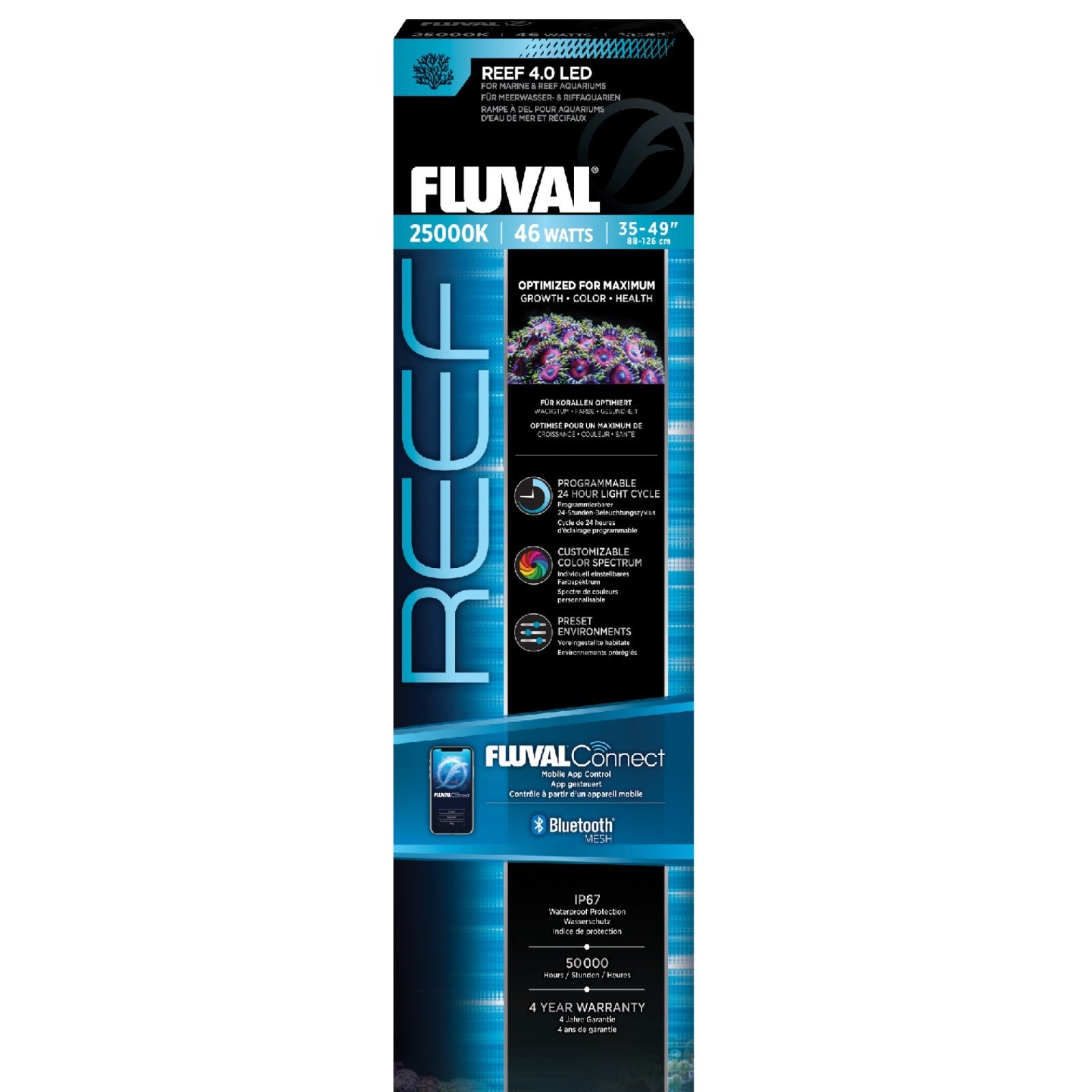 Fluval LED Reef 4.0, 46W 90cm BT MESH Aquarium Light
