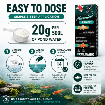 Colombo Lernex Pond Fish Parasite Treatment - Skin, Gill, & Anchor Worm Control