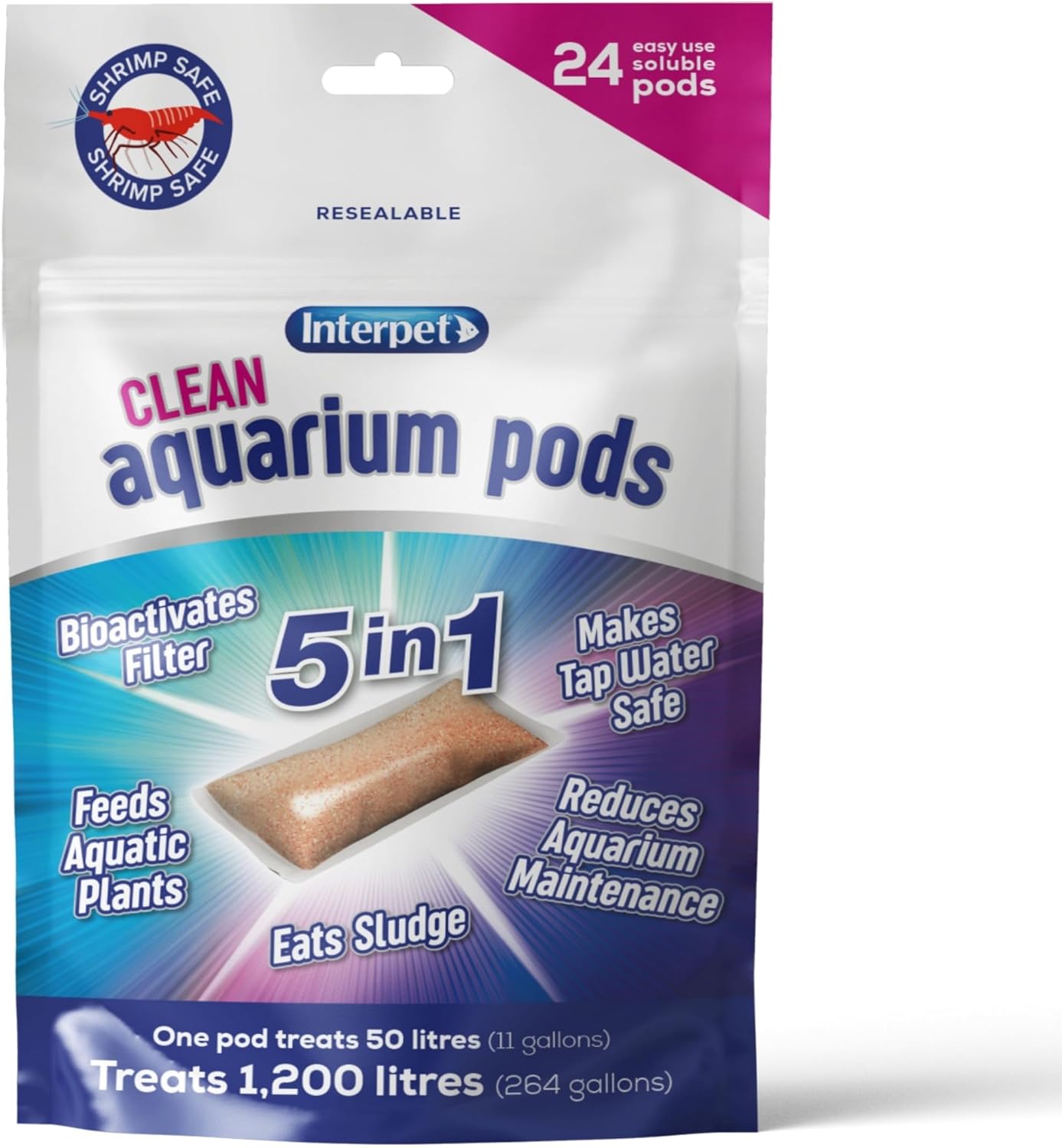 Clean Aquarium Pods Pack of 6/12/24 Sludge Killer Aquarium Water Treatment