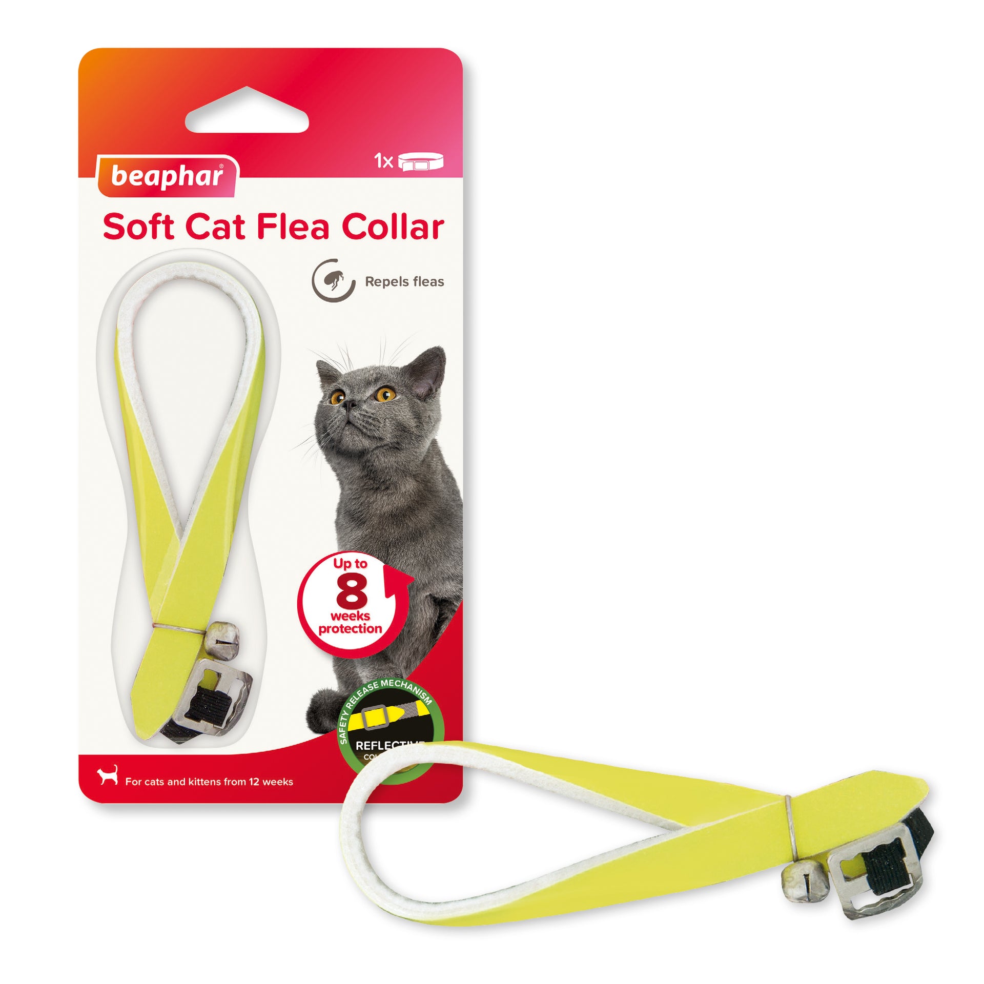 Beaphar Cat Flea Reflective Yellow Collar From Aquacadabra