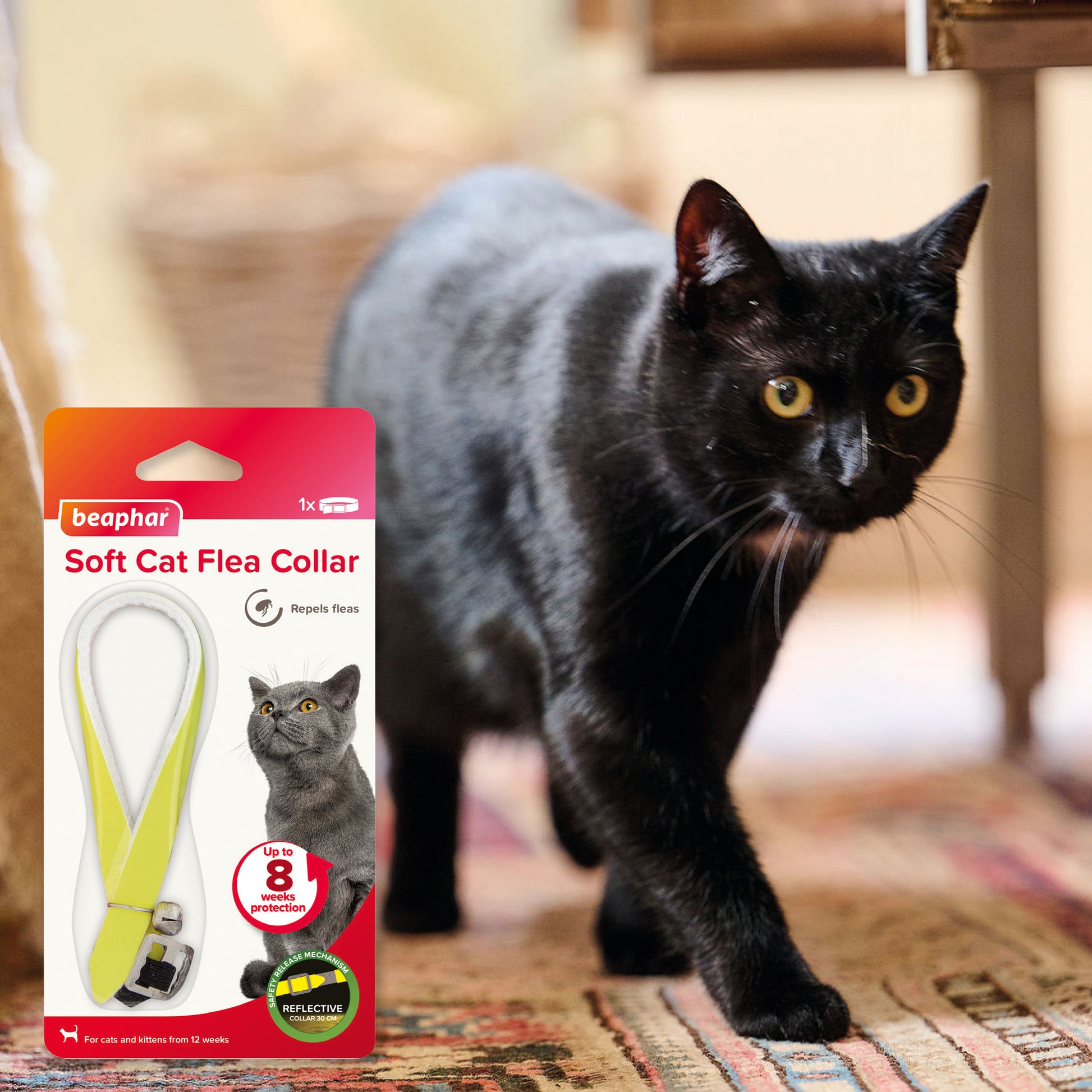 Beaphar Cat Flea Reflective Yellow Collar