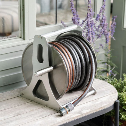 Kent & Stowe Stainless Steel Metal Hose Reel Set 30m Wall Mounted