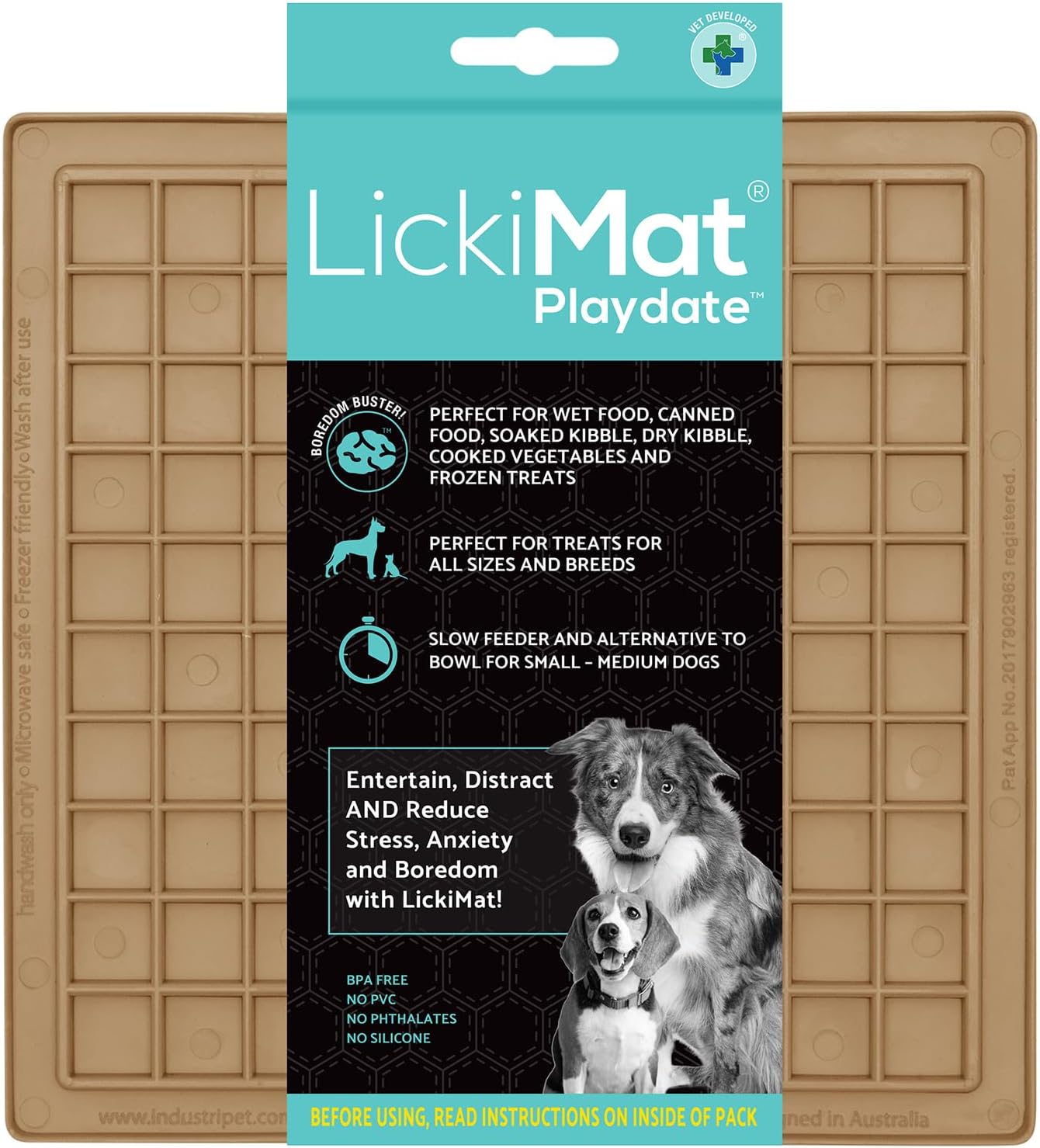 Cat Dog Rubber Playdate LickiMat Lick Mat Enrichment Mat for Anxiety Relief