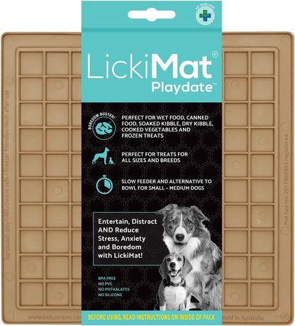 Cat Dog Rubber Playdate LickiMat Lick Mat Enrichment Mat for Anxiety Relief