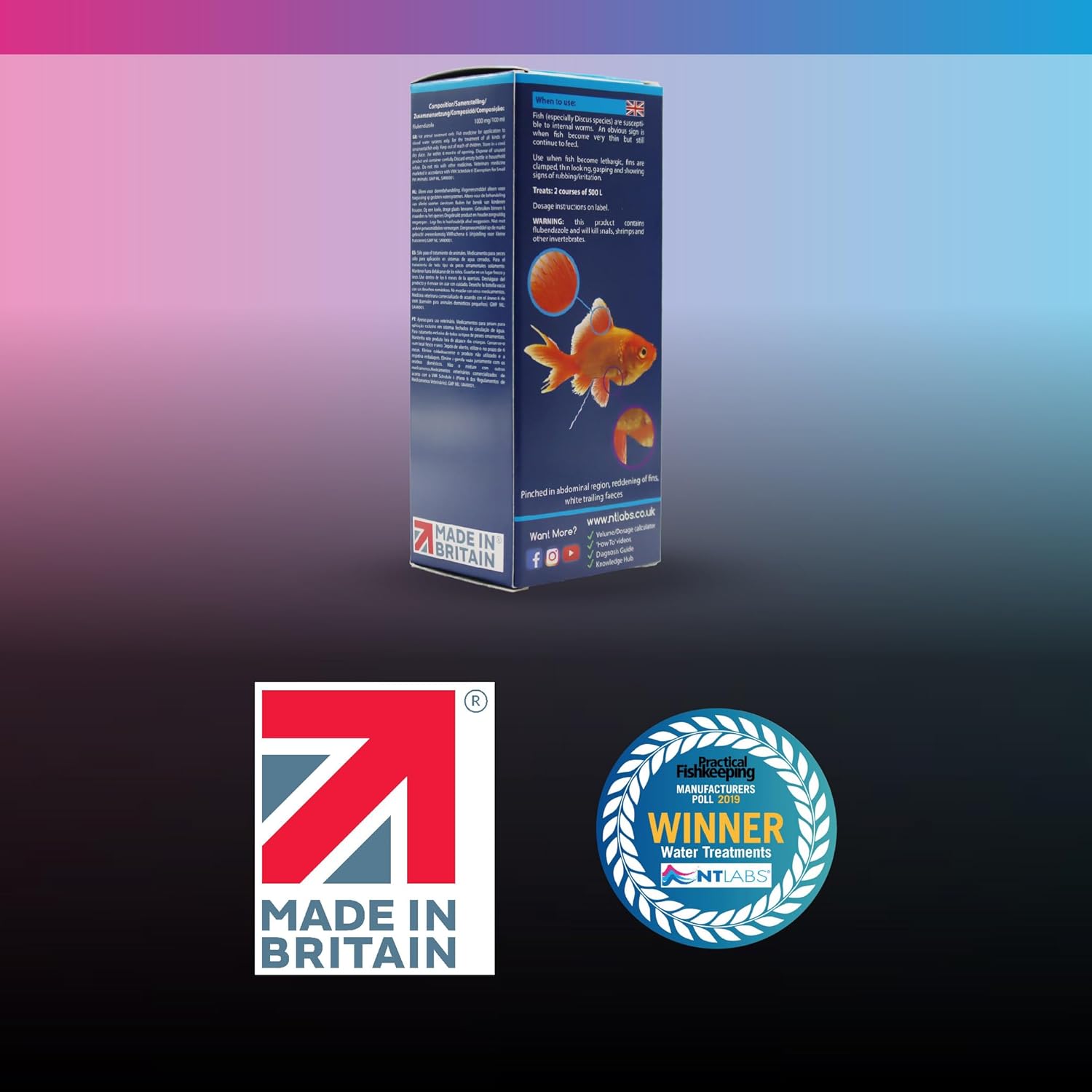 NT Labs Anti-Fluke & Wormer Aquarium Fish Tank Disease Treatment