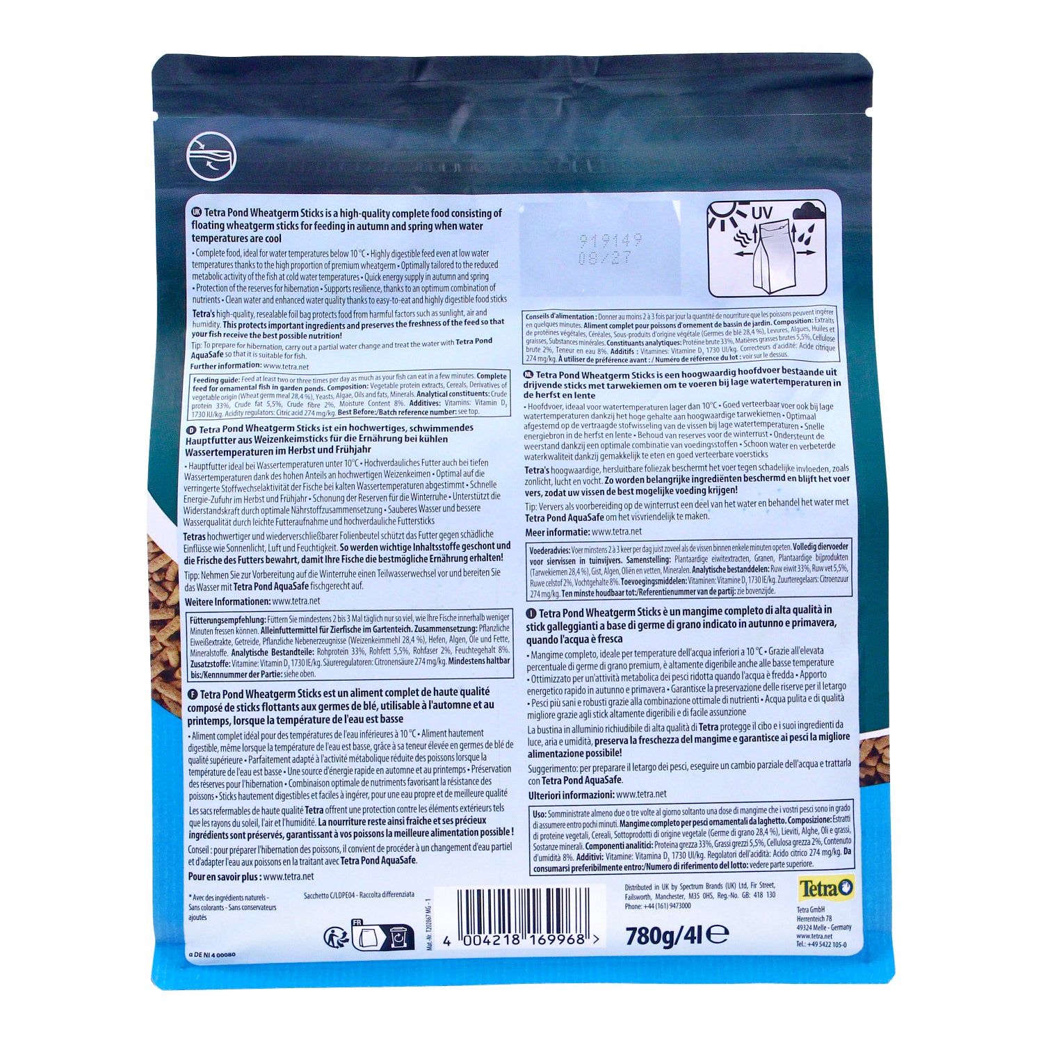 Tetra Pond Wheatgerm Sticks 780g (4L)